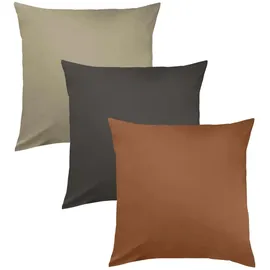 Traumschlaf Uni Kissenhülle Monaco 2er Set creme 2x 80x80 cm