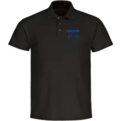 multifanshop Poloshirt - Bochum - Herzschlag - Druck blau - Polo
