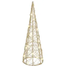 I.GE.A. LED-Dekofigur I.GE.A. "LED-Pyramide", gold, B:10cm H:30cm, Draht, Dekofiguren, Dekofigur Weihnachtspyramide Weihnachtsdeko Weihnachtsbaum Christbaum