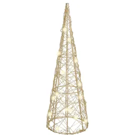I.GE.A. LED-Dekofigur I.GE.A. "LED-Pyramide", gold, B:10cm H:30cm, Draht, Dekofiguren, Dekofigur Weihnachtspyramide Weihnachtsdeko Weihnachtsbaum Christbaum