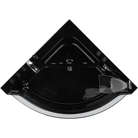 Beliani Whirlpool-Badewanne, schwarz Kunststoff, Dreieckig, 135x59x190 cm Badezimmer,,Badewannen
