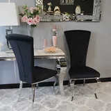 Glamour Stuhl Ottavio Black - moderner Barock-Polsterstuhl