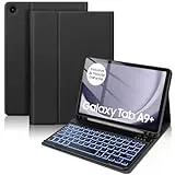 Tastatur für Samsung Tablet A9 Plus - für Galaxy Tab A9 Plus Hülle mit Tastatur, Tastatur Beleuchtung Magnetische Kabelloser Bluetooth Abnehmbar für Samsung Galaxy Tab А9+/A9 Plus 2023 11 Zoll