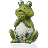 MARELIDA Garteinfigur Frosch Rosie Dekofigur Tierfigur für Beet Gartendeko 16cm