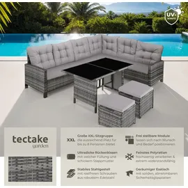 Tectake Barletta Rattan Lounge grau/hellgrau