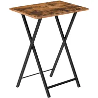 HOOBRO Beistelltisch, Klappbar Tablett Tisch, Sofatisch, TV Tray im Industriestil, Einfach Montierbar, Ebf15bz01