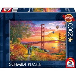 Schmidt Spiele Puzzle Spaziergang zur Golden Gate Bridge, 2000 Puzzleteile bunt