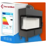 Kratki EEK A Kamineinsatz Lucy14T 14kW Tunnel Kamin Durchsicht Heizeinsatz Ø 200