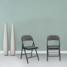 pro.tec Konferenzstuhl Kunstleder grau 6er Set