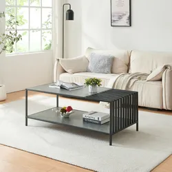 Couchtisch Pärghos 120x60x45 cm Schwarz/Betonoptik