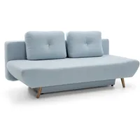 2-Sitzer Sofa Schlafsofa Couch Schlaffunktion Bettkasten türkisgrau