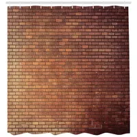ABAKUHAUS Duschvorhang Ziegelwand 175 x 200 cm braun