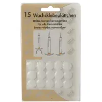 Papstar Wachsklebeplättchen, Ø 15 Wachsplättchen für Kerzen - weiß