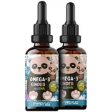 Omega-3 Vegan für KINDER (100 ml) - DHA & EPA - Omega-3-Algenöl mit 250 mg DHA und 130 mg EPA pro Tag - leckerer Orangen-Geschmack - laborgeprüft mit Zertifikat - Vorrat für 124 Tage - 100% vegan