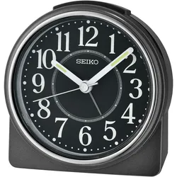Quarzwecker SEIKO, schwarz, Wecker, Wecker, Schlafzimmer, Leuchtzeiger, durchlaufende Sekunde