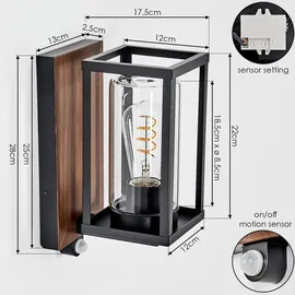 hofstein Außen-Wandleuchte (IP44) Schwarz-Braun