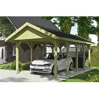 SKANHOLZ Einzelcarport 'Wallgau' mit schwarzen Schindeln 380 x 750