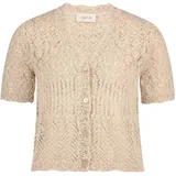 Cartoon Strickjacke mit Ajour-Muster Beige 44