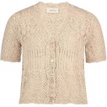 Cartoon Strickjacke mit Ajour-Muster Beige 44