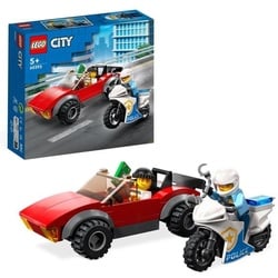 LEGO City 60392 Verfolgungsjagd mit Polizeimotorrad & Spielzeug-Auto