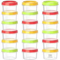 VINATO 18Pcs Frischhaltedosen Mit Deckel, 250ml Kleine Dosen Mit Deckel Plastik, Lebensmittelbehälter Set In Rot, Grün & Orange, Gefrierdosen Klein, Stapelbar