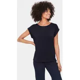 St Tropez Rundhalsshirt SAINT TROPEZ, Damen, Gr. XXL, blau (night sky), Jersey, Obermaterial: 95% Lyocell, 5% Elasthan, Basic hüftlang, Rundhals, Aufschlag, Shirts Rundhalsshirt, Basic in edler LYOCELL Qualität