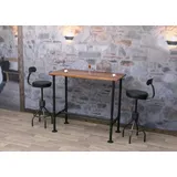Mendler Bartisch HWC-N21, Thekentisch Bistrotisch, Fußablage Industrial Metall Massiv-Holz Kiefer 108x120x61cm braun - Braun