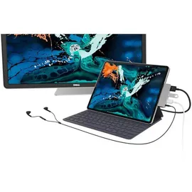 Hyper HD319E-SILBER HyperDrive 4-in-1 USB C Hub Für iPad Pro - 3.5mm Audio, USB-C Power, USB-A 3.0- Silber