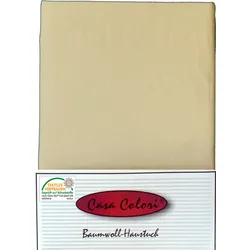 3x klassisches Haustuch, Betttuch, Bettlaken, OHNE Spanngummi, 150x250 cm, Farbe: beige, 100% Baumwolle