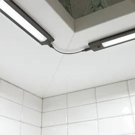 ledscom.de 4er Set LED Unterbau-Leuchte SIRIS schwarz matt mit Bewegungsmelder, flach, je 30cm, je 370lm, weiß