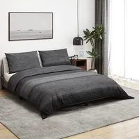 VidaXL Bettwäsche-Set Dunkelgrau 260x220 cm Baumwolle