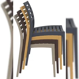 CLP Ares Gartenstuhl 48 x 58 x 82 cm weiß 2er Set