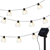 ic gardenworld Lichterkette Kunststoff 200 cm 10 Glühbirnen Smokey Rauchglas-Optik