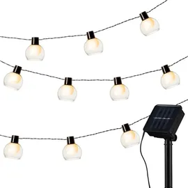 ic gardenworld Lichterkette Kunststoff 200 cm 10 Glühbirnen Smokey Rauchglas-Optik
