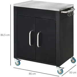 Homcom Küchenwagen Eisen, Edelstahl,