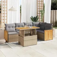 vidaXL Garten-Lounge-Set 6-tlg. beige