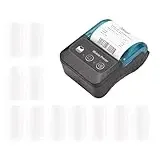 SHUAIGUO Thermo Belegdrucker, 58 mm Mini Tragbarer Thermodrucker Taschendrucker mit 11 Rollen Thermopapier, USB Verbindung und Kabelloser BT, für Büro Supermarkt Restaurant