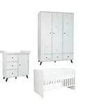 Arthur Berndt Babyzimmer SET Lavea 3.teilig Kleiderschrank Wickelkommode Bett