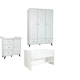 Arthur Berndt Babyzimmer SET Lavea 3.teilig Kleiderschrank Wickelkommode Bett
