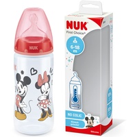 NUK Babyflasche First Choice+ | Disney Minnie Mouse 300 ml,Temperature Control rot