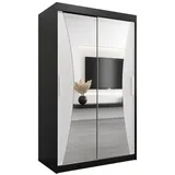 abiks möbel Schwebetürenschrank MONACO 120 x 200 x 62 cm Schwarz/Weiß