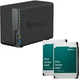 Synology DiskStation DS223 2 Einschübe NAS-Server Leergehäuse + 2x Synology Plus 3.5" SATA 6Gb/s Festplatte 8 TB (16TB)