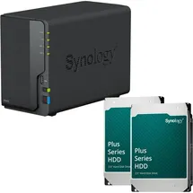 Synology DiskStation DS223 2 Einschübe NAS-Server Leergehäuse + 2x Synology Plus 3.5" SATA 6Gb/s Festplatte 8 TB (16TB)