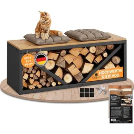 Black Oak Kaminholzbank Ohio Holz 102 x 41 x 35 cm Schwarz