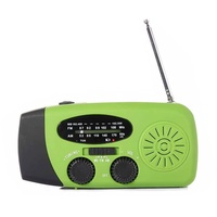 Outdoor Solar Radio, Kurbelradio Outdoor Radio mit 1200mAh Batterie, mit AM/FM Wetter Radio, mit mit LED Taschenlampe/SOS Alarm, Notfall Klein Radio für Outdoor Camping Grün