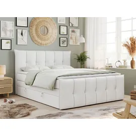 MKS King Boxspringbett 140 x 200 cm H4 Weiß