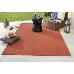 Teppich NORTHRUGS "Match", orange (terrakotta), B:240cm H:8mm L:340cm, Kunstfaser, Teppiche, In-& Outdoor, Kurzflor, Läufer, Modern, Unifarben, Wohnzimmer, Balkon