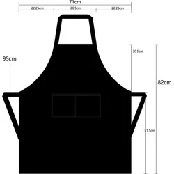 Chefs Fashion - Küchenschürze - Denim Blue - 2 Taschen - Einfach verstellbar - 71 x 82 cm.
