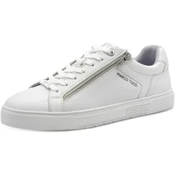 Plateausneaker MARCO TOZZI, Herren, Gr. 41, weiß, Lederimitat, unifarben, sportlich, Schuhe, Freizeitschuh, Halbschuh, Schnürschuh mit Perforierung