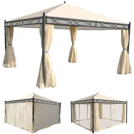 MCW Pergola Calpe 4 x 4 m inkl. Seitenwand creme
